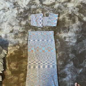 Colorful Knit Two-Piece Set